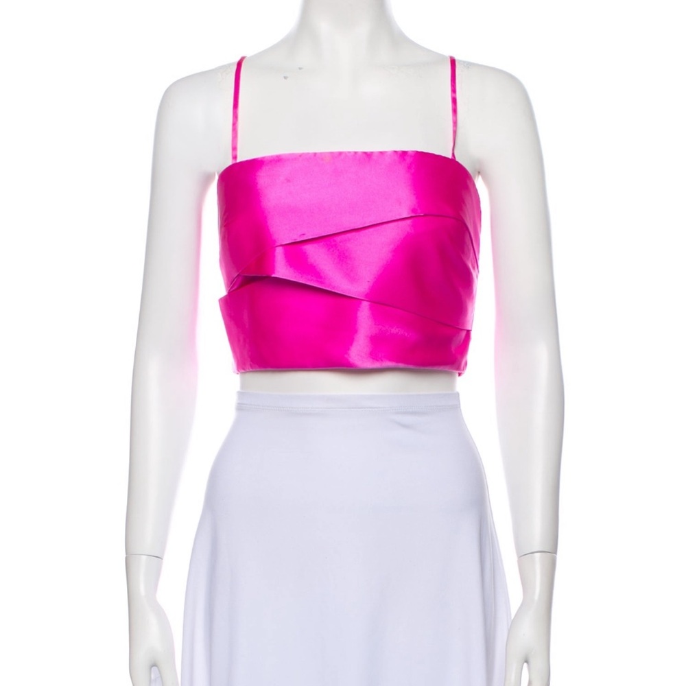 Michelle MasonPink Asymmetrical Crop Camisole